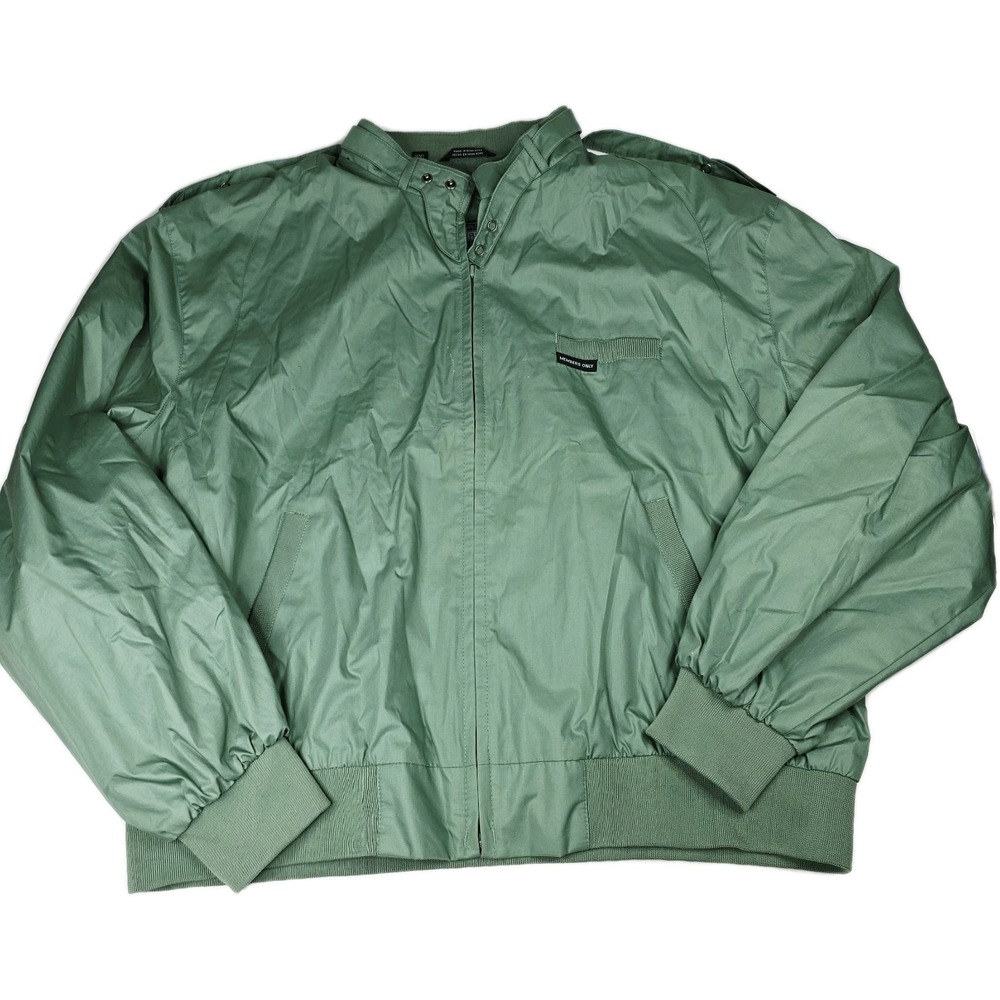 Vintage 80s Members Only Jacket XXL Green Iconic Racer Bomber Cafe Moto Coat Vtg
